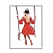 Stupell Industries Woman Wearing Red Dress Relaxing Park Swing Framed Wall Art, Design By Amelia Noyes