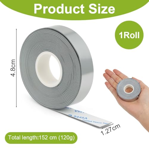 flintronic Bleiband Selbstklebend, 1.27x152 Golf Lead Tape, Kann Frei Geschnitten Werden, Selbstklebendes Bleiband für Golfschläger, Tennisschläger, Badminton, 2g pro Zoll