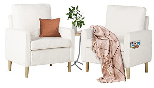 Tyboatleaccentchairssetof2modernfabriclivingroomarmchairsfurrycozyupholsteredmidcenturychairswsidepocketclubreadingloungingsidearmchairforofficebedroomcreamwhite Urban Country Home Decor Tyboatle accent chairs set of 2 modern fabric living room arm chairs furry cozy upholstered mid century chairs wside pocket club reading lounging side armchair for office bedroom cream white urban country home decor