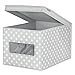 mDesign Caja con tapa grande con estampado de puntos – Cajas apilables...