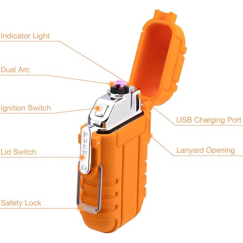 Encendedor eléctrico recargable USB ELK naranja miniatura 3