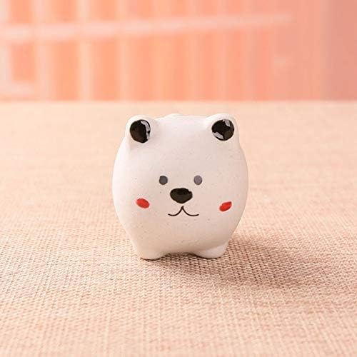 HONIC Mini Animal Planter 6 styles Smart Plant Pot Tamagotchi Flower Pots Succulent Cute Bear Ceramic Bonsai Cartoon Cachepot Orchid : white shy bear