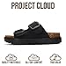 Project Cloud 100% Genuine Leather Platform Sandals Women Footwear - Wedge Chunky Slides for Women 2026 with Memory Foam Insole & Cork Footbed Womens Sandals (GreeceChunky)