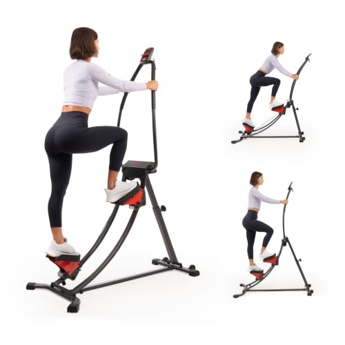 Image of Sunny Health & Fitness Climbing Stair Stepper for Home Gym | SunnyFit App Connection, Long Stride Length, Home Gym Exercise, Compact Foldable, Leg and Glute Training