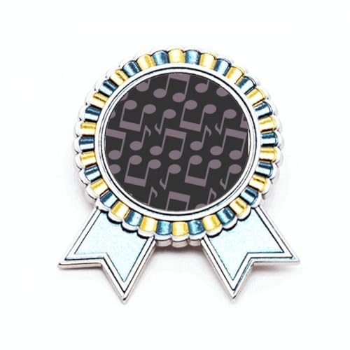 Broche notes de musique violet foncé en métal noir au design artistique