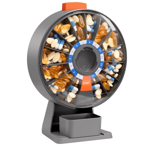 Daviky Pill Dispenser Daily, Large Pill Organizer with Wall-Mounted or