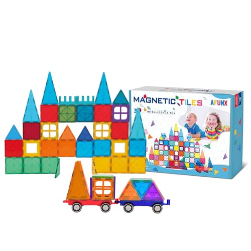AFUNX Magnetic Tiles,102PCS Magnetic Building Blocks 3D...