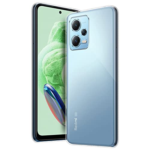 Image of NISHTECH for Redmi Note 12 5G, Poco X5 5G Premium Transparent Hybrid Soft Slim Dust Proof Back Case Cover Silicone with Camera Protection