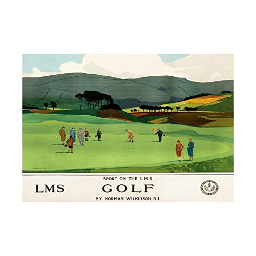 Wee Blue Coo Travel Railway Sport Golf Putt Green Lms Scot Picture Wall Art Print