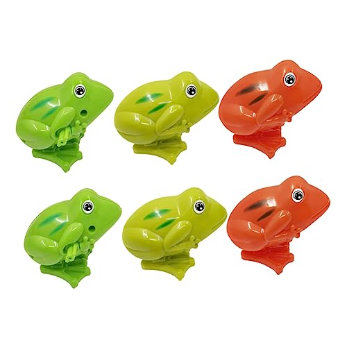 Toddmomy 6Pcs Creative Wind Up Frog for Retro Jumping Playthings Safe and Entertaining Colors Enhance Coordination and Parent Interaction Random Color
