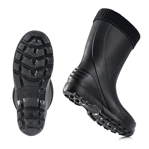 CLIMBR Leichte Gefütterte Gummistiefel Thermo Damen EVA warme Winter Stiefel Gr 36-42 mit Futter (Schwarz, 42)