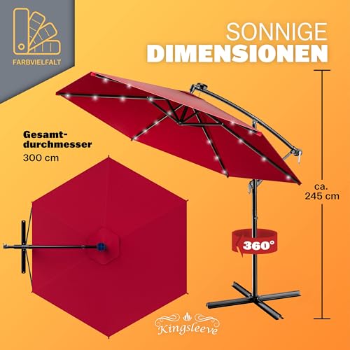 Sonnenschirm mit LED Beleuchtung und UV-Schutz von Kingsleeve