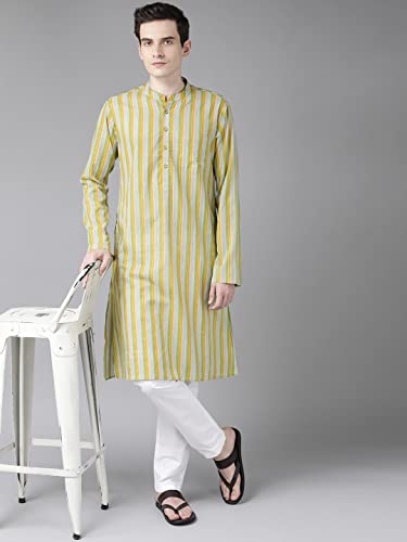 Image of See Designs Cotton Floral Regular Mens Kurta