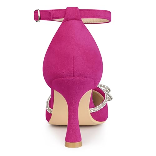 Allegra K Women's Rhinestones Bow Ankle Strap Stiletto Heel Sandals Pumps3