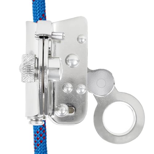 YERGOFE Climb Self Locking Rope Grab - Alloy Steel, Safety Protection 25 kN(Aprx 300LB), Used with 5/8â€™â€™ Lifeline Rope, for Construction, Climbing, Fall-Protection (Iron Free Lock)