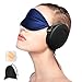 ApudArmis 100% Natural Silk Sleep Mask Eye Mask with Earplugs and Carry Bag (Black)