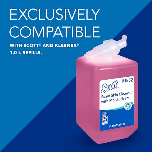 Bundle of Scott® Foam Hand Soap with Moisturizers, 1.0 L Pink, Floral Scent Refills + Scott Essential Manual Skin Care Dispenser, Black) Starter Kit - image 9