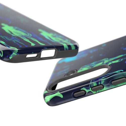 Coque rigide Samsung S25 Plus motif fluo bleu vert brillant