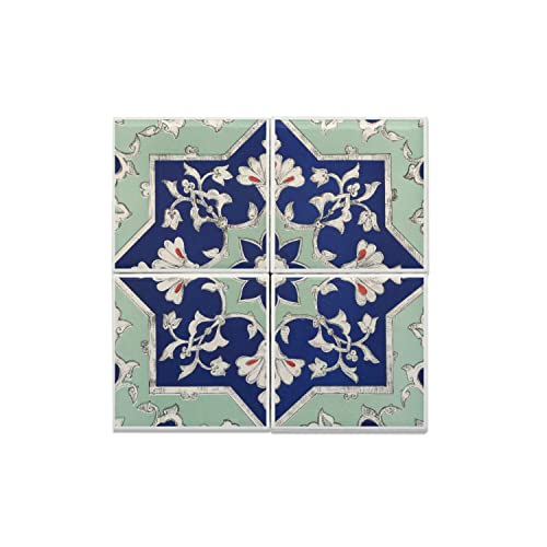 Carreaux céramique décoratifs motif floral rétro et carrelage mural baroque 15x15 cm