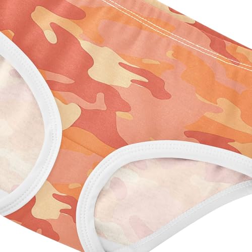 Cotton Toddler Girls Underwear Orange Camouflage Panties for Girl Bright Undies Kids Briefs 2t4