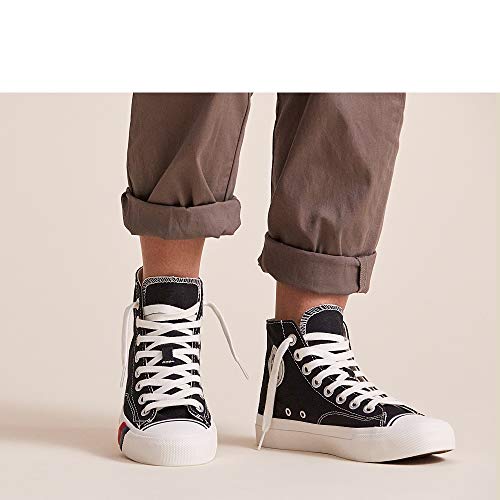 PRO-Keds Men's Royal Hi Lace Up Fashion Sneaker, Black Canvas, 3.54