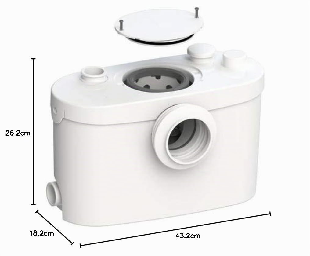 SFA 0015UP SANI PRO XR UP - Bomba de elevación, perfecta para la instalación de un cuarto de baño, evacúa aguas residuales y válvulas hasta 5 verticalmente o 100 metros horizontalmente, color blanco
