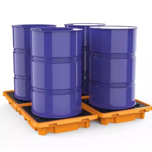 Palette anti-fuite robuste en plastique pour stockage de produits chimiques