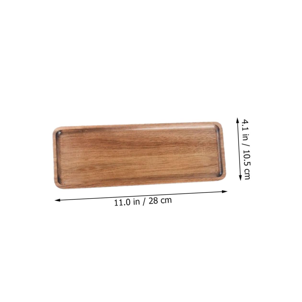 Bandeja de Madera Acacia Rectangular 28x10,5 Cm para Servir Té y Aperitivos, Frutero Decorativo para Mesa, Juego 2 Piezas, Adecuado para Fiestas y Desayuno