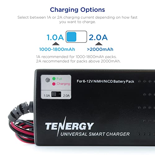 Tenergy Universal Rc Battery Charger For Nimh/Nicd 6V-12V Battery Packs, 2A Charger For Rc Car, Airsoft Batteries, Compatible With Standard Size Tamiya/Mini Tamiya/Alligator Clips Connectors 01025 #TOP7