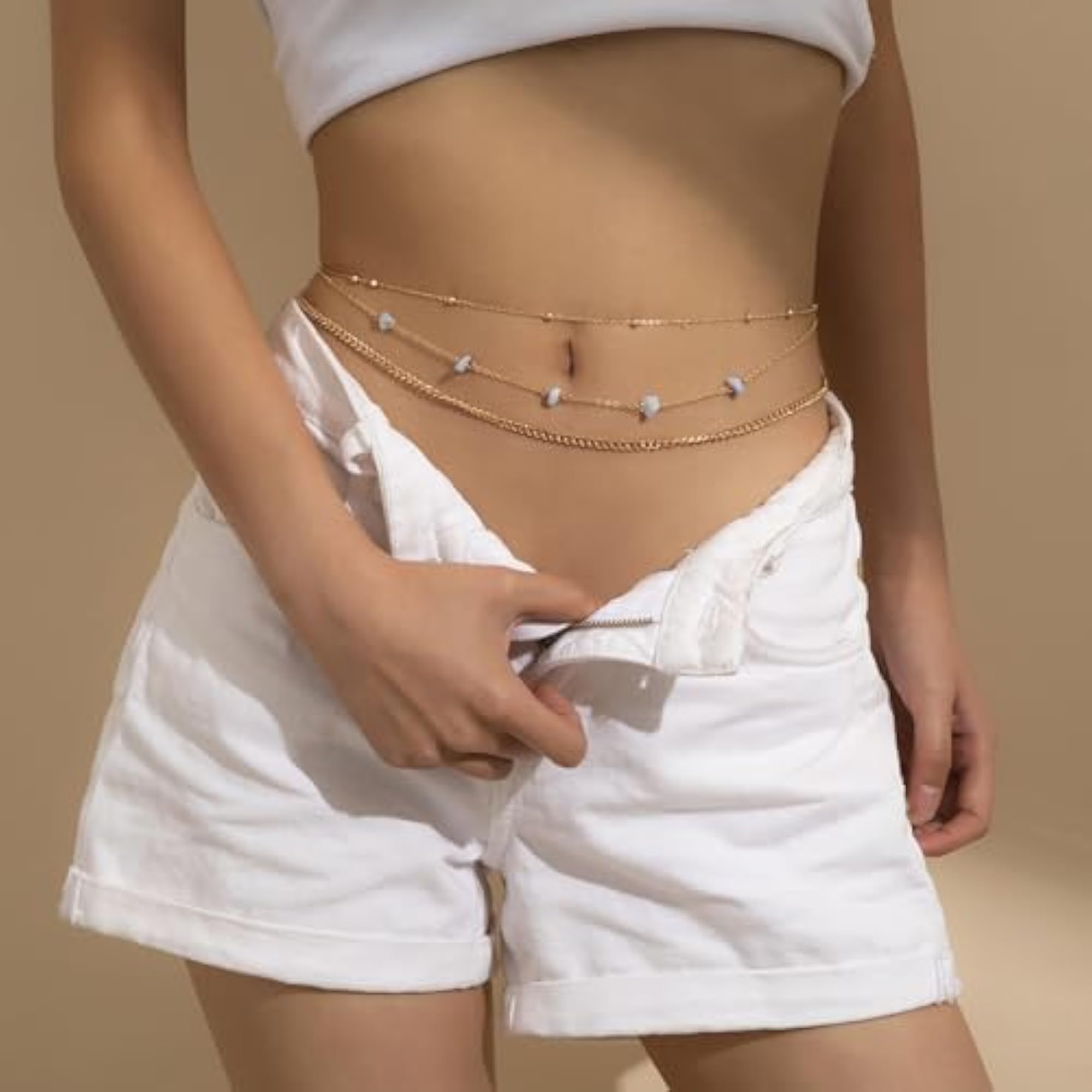 Luxury Adjustable Layered Belly Chain for Women