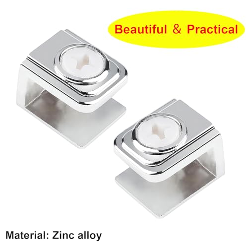Qrity 12 Pcs Glass Clamp Clip, Shelf Bracket, Mirror Clip Clamp Holder - Supports 5-10MM Glass & Board, Silver, Long Mouth Clip-12 PCS - Image 3