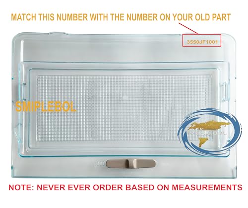 Image of SMIPLEBOL - The Best Is Here Fridge Vegetable Box Cover /Crisper Glass Lid Compatible for LG Double Door Regrigerator (Part NO: 3550JF1001), Transparent