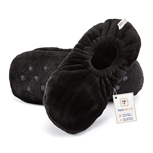 Triodream Velvet Plush Memory Foam Warm Slipper Socks For Women | Non-Slip One Size Fuzzy Socks For Women | Ultra Plush And Cozy Warmth Collection (Black) #TOP6