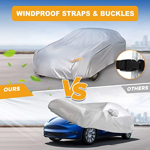 Suv Waterproof Car Cover For Automobiles All Weather Rain Sun Protecion, Outdoor Dust Resistant Full Exterior Car Cover Universal Fit Suv Up To 190" #TOP4