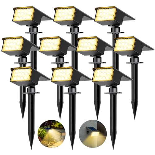 kolpop [10 Stück/ 77 LEDs Solarstrahler für Außen Garten, 3000K Warmweiß Solar Strahler, IP65 Wasserdicht, 3 Modi, 800LM Solarleuchten, Dusk to Dawn Solarlampen für Hof Bäume Weg Outdoor Pflanzen kolpop [10 Stück/ 77 LEDs Solarstrahler für Außen Garten, 3000K Warmweiß Solar Strahler, IP65 Wasserdicht, 3 Modi, 800LM Solarleuchten, Dusk to Dawn Solarlampen für Hof Bäume Weg Outdoor Pflanzen