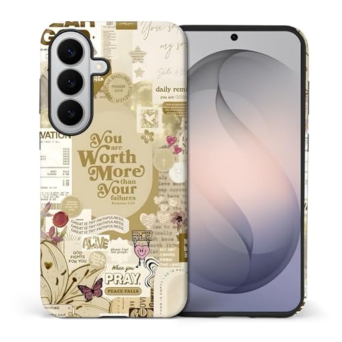 Coque Samsung Galaxy S26+ Plus de protection antichoc givrée pour femmes avec motif croix biblique