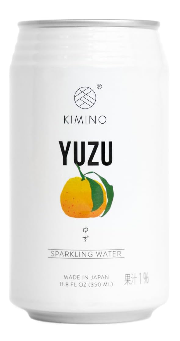 Kimino Drinks, Sparkling Water, 11.8 Fl Oz (Yuzu, Pack of 12)