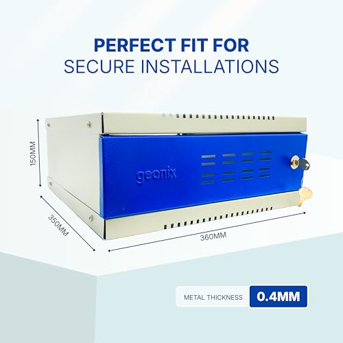 Image of Geonix DVR Rack Mini 2 U| Wall Mount Network Server Rack | NVR Cabinet Box with Lock | 0.4 mm Metal Thickness