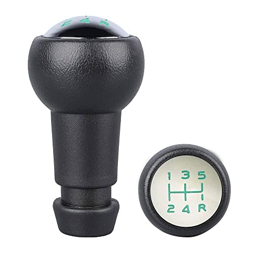 Pomo De 5 Cambios Marcha Coche compatible con GRUPO VAG - Palanca de cambios 5+R - Lista de compatibilidad - apto varilla 18mm - compatible con Peugeot - compatible con Citroën - Verde
