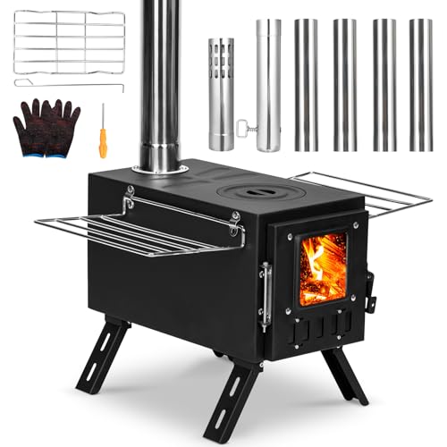 Comparison: Best 12Kw Wood Burning Stove 7 Upgraded Portable Wood Stove for Camping, YRenZ Compact Tent Stove with Large Firebox, High Airtightness for Outdoor Cooking & Heating