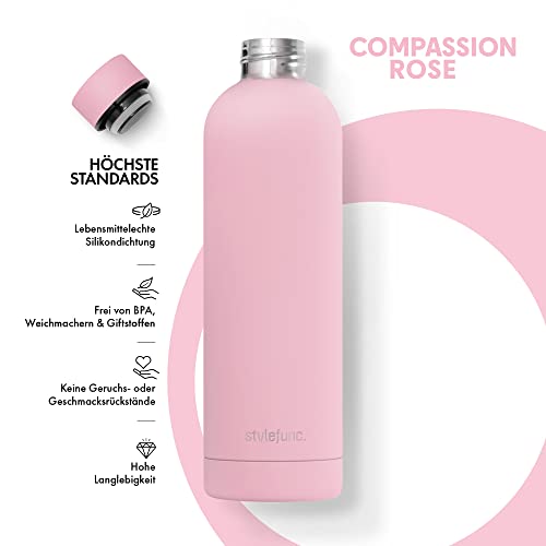 stylefunc. Pure Stainless Steel Drinking Bottle, 500 ml, 750 ml & 1 litre Leak-Proof Thermos Flask - Image 4