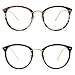 Amomoma Fashion Round Eyewear Frame Eyeglasses Optical Frame Clear Lens Glasses Havana Brown/Gold+Black