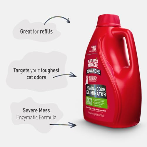 Nature’s Miracle® Advanced Stain & Odor Eliminator, 128 fl oz, Fresh Scent, Severe Mess Enzymatic Formula for Tough Pet Messes by Nature's Miracle - Image 5