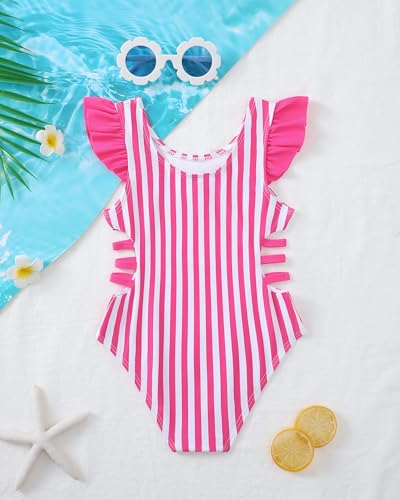 Image of Mioglrie Toddler Baby Swimsuit Girl Bathing Suit Girl 2T 3T 4T 5T 6T Girls One Piece Swimsuits Color Block Swimwear