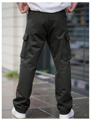 Verdusa Men's Straight Leg Cargo Pants Casual Streetwear Long Trousers with Pockets2