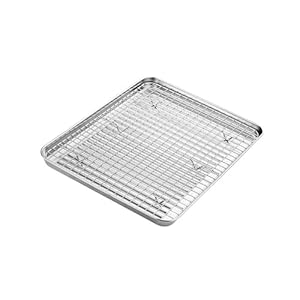Baking tray with frame, baking tray, baking tray with cooling rack, robust, easy to clean, stainless steel material baking tray made of stainless steel
