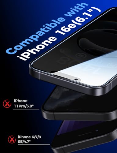Image of MAGIC JOHN for iPhone 16e Privacy Tempered glass Screen Protector 6.1 inch