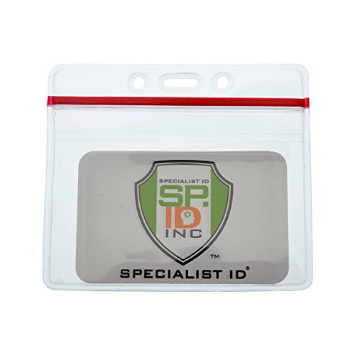 Horizontal Heavy Duty Vinyl Badge Holder mit Reißverschluss Topu00a0u0096u00a05u00a0PACK, durch Specialist ID