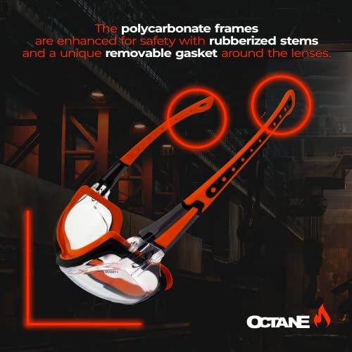 Global Vision Octane Anti-Fog Sport Motorcycle Sunglasses Orange Frame w/Clear Lenses2