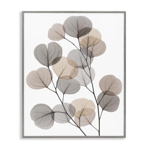 'Modern Eucalyptus Leaf Stems Translucent'| Framed Giclee Art